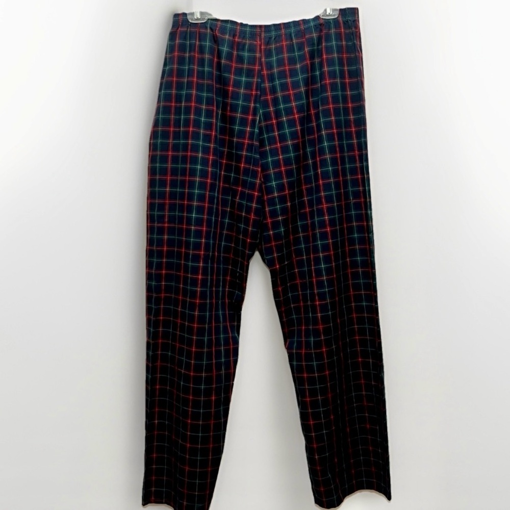Oscar de la Renta Men’s M/L Pajamas Set Blue Red Plaid Designer Luxury Sleepwear - Picture 10 of 16